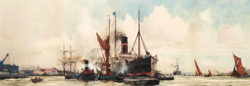 Above Greenwich by Charles Edward Dixon, 1903 — digital art print download
