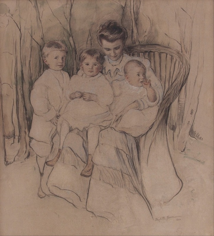 Mother and Three Children by Элизабета Нурс, 1906 — digital art print download