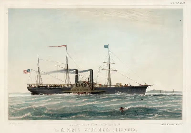 U.S. Mail Steamer, Illinois by Charles Parsons — digital art print download