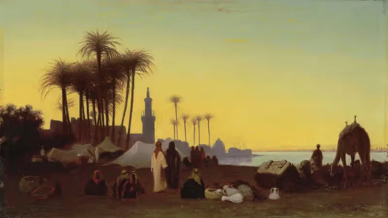 Crépuscule, Vue Prise À Djergeh — Charles Théodore Frère