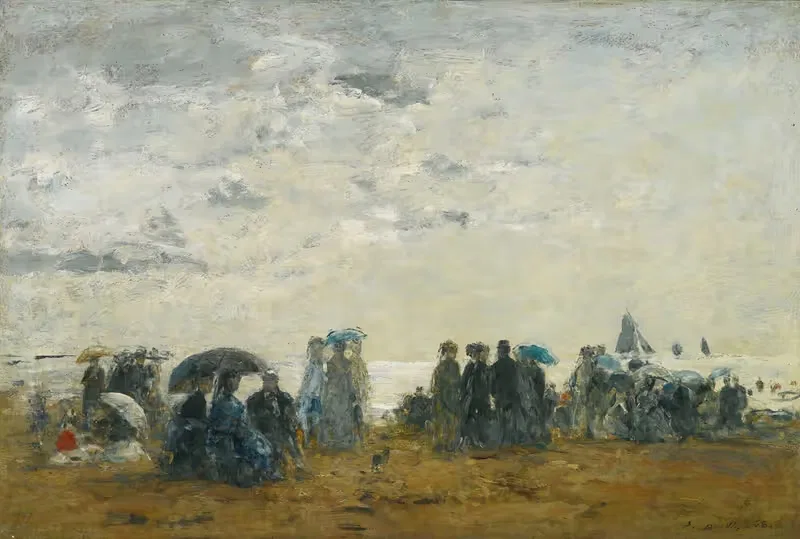 Сцена пляжа в Трувиле by Южен Буден, 1868 — digital art print download