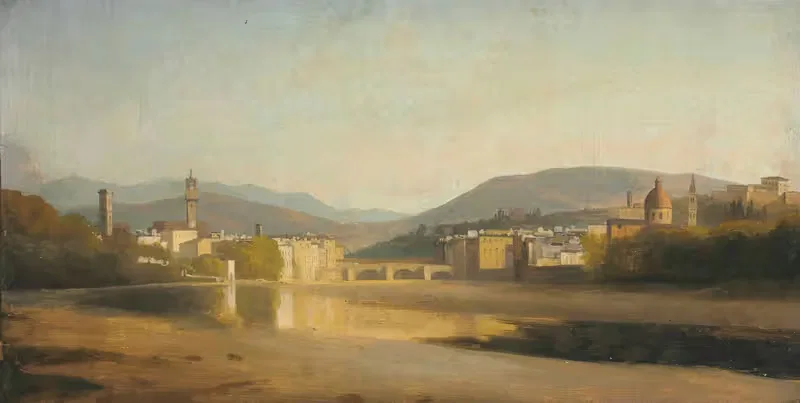 Florence, Looking East Along The Arno — French School