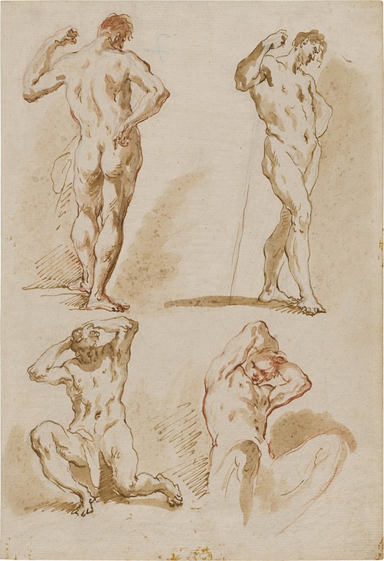 Study of Four Male Nudes — Gaspare Diziani