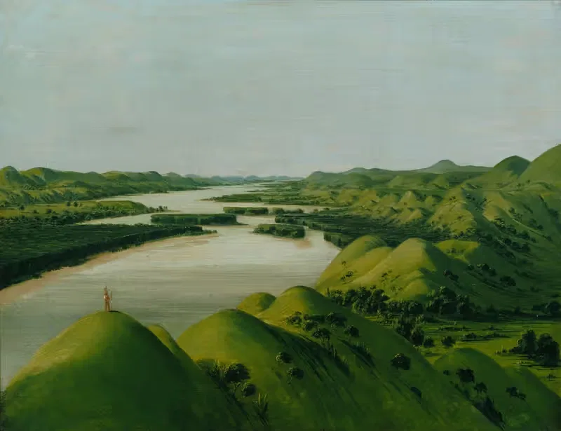 River Bluffs, 1320 Miles Above St. Louis — George Catlin