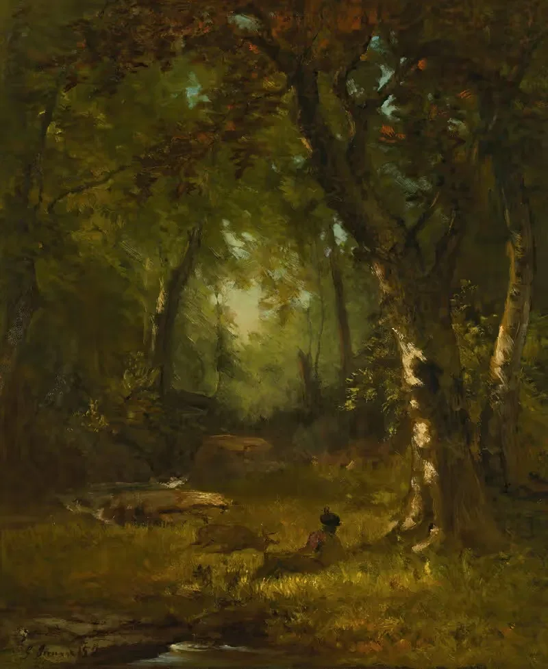Landscape With Huntsman by George Inness, 1859 — digital art print download