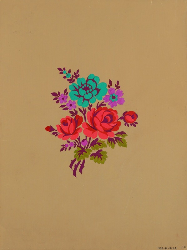 Polychrome floral group I by Herman A. Elsberg, 1915 — digital art print download