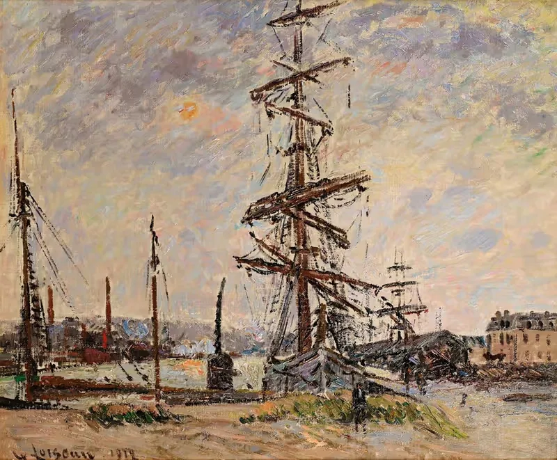 Bateaux À Quai Au Havre — Gustave Loiseau