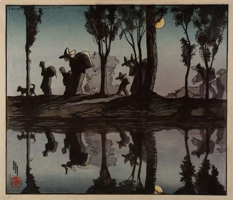 Лунный свет на канале Вига by Хелен Хайд, 1912 — digital art print download