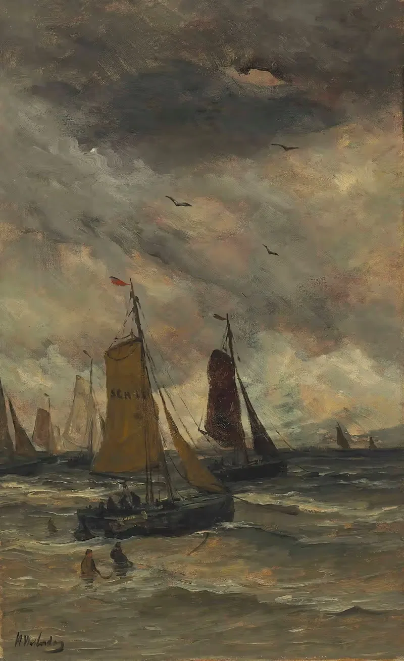 Бомшуйты в море by Хендрик Виллем Месдаг — digital art print download