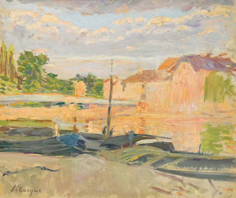 Péniches Au Bord De La Marne — Henri Lebasque