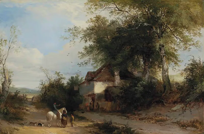 Travellers Outside A Country Inn — Henry John Boddington