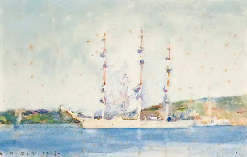 A Windjammer At Anchor by Henry Scott Tuke, 1904 — digital art print download