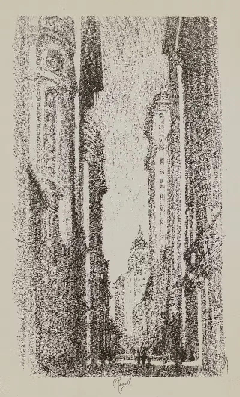 Нассау-стрит by Джозеф Пеннел, 1905 — digital art print download
