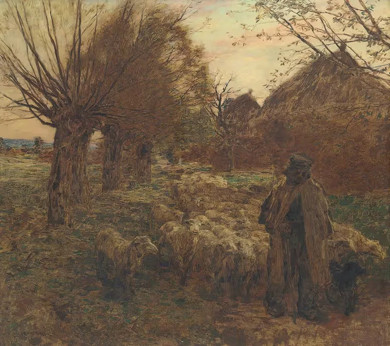 Пастух и его стадо by Леон Огюст Лермиц, 1892 — digital art print download