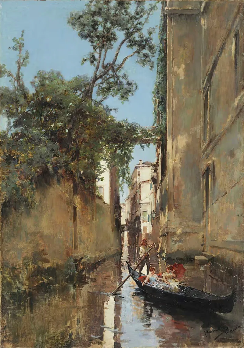 Ladies In A Gondola, Venice — Manuel Ramírez Ibáñez