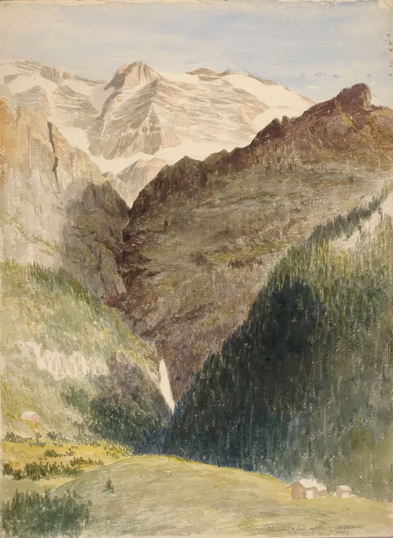 Ледник и водопад by Майнер Килборн Келлог, 1863 — digital art print download