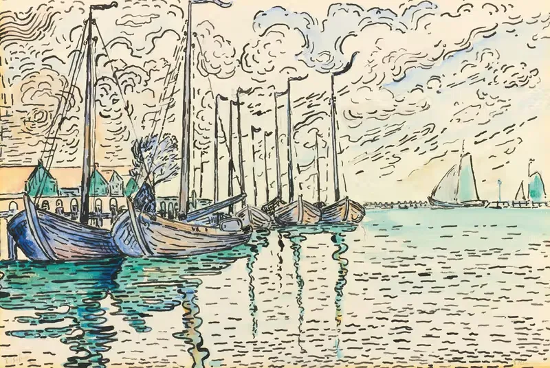 Volendam, Barques De Pêche by Paul Signac, 1896 — digital art print download