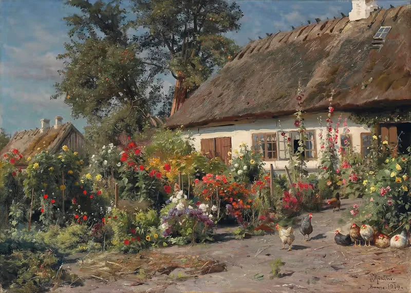 Садик с курицами by Педер Мёрк Мёнстед, 1919 — digital art print download