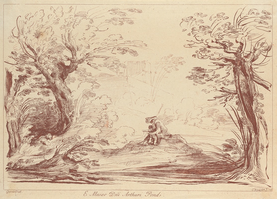 Landscape with figures by George Knapton, 1740 — digital art print download