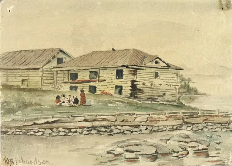 Buildings Going To Ruin, Alaska, 1884 — Theodore J. Richardson
