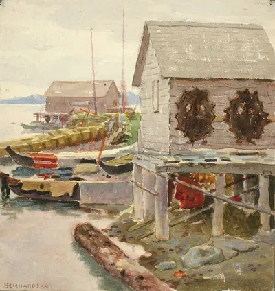 Drying Skins, Sitka by Theodore J. Richardson — digital art print download