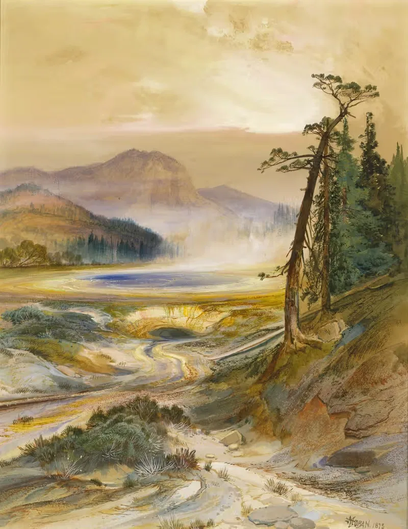 Гейзер Экскельсиор, Йеллоустонский парк by Томас Моран, 1873 — digital art print download