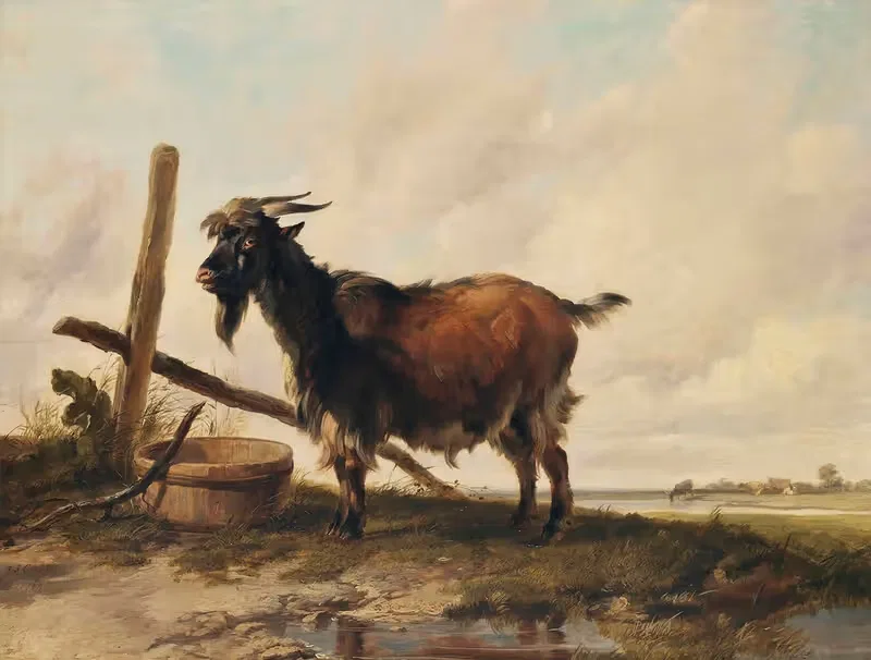 Коза на пейзаже, скот за пределами by Томас Сидни Купер, 1845 — digital art print download