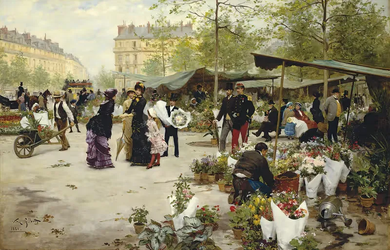 Нижний рынок, Париж by Виктор Габриэль Жильбер, 1881 — digital art print download