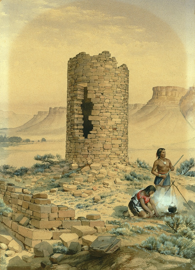 Древняя круглая каменная башня by Уильям Генри Холмс, 1875 — digital art print download
