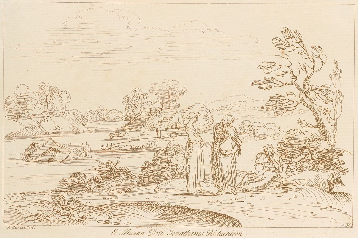 River bank by George Knapton, 1740 — digital art print download