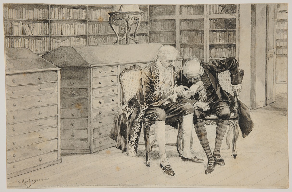 Les Bibliophiles by Жорж Антуан Рошегросс — digital art print download