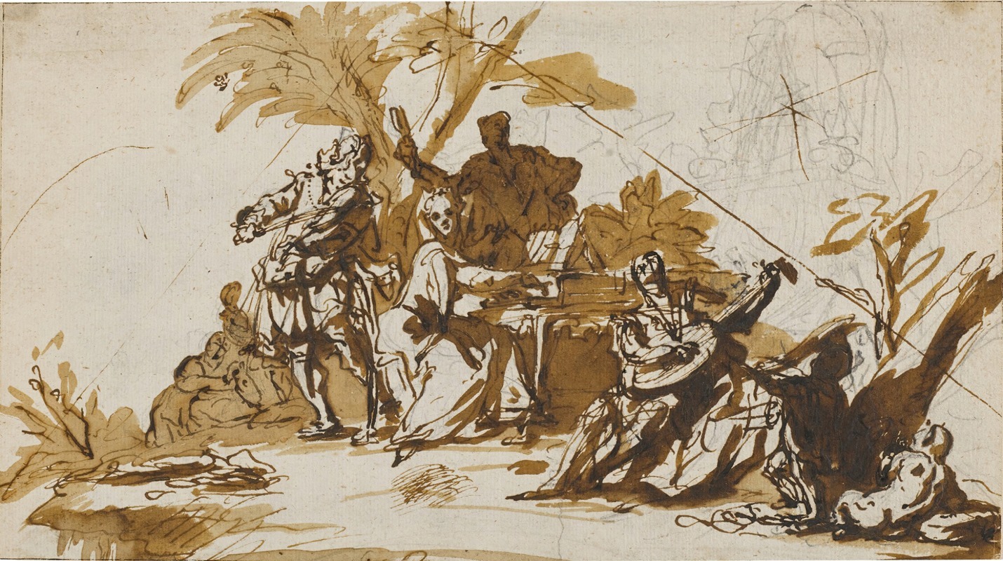 A Garden Concert by Gregorio Guglielmi — digital art print download