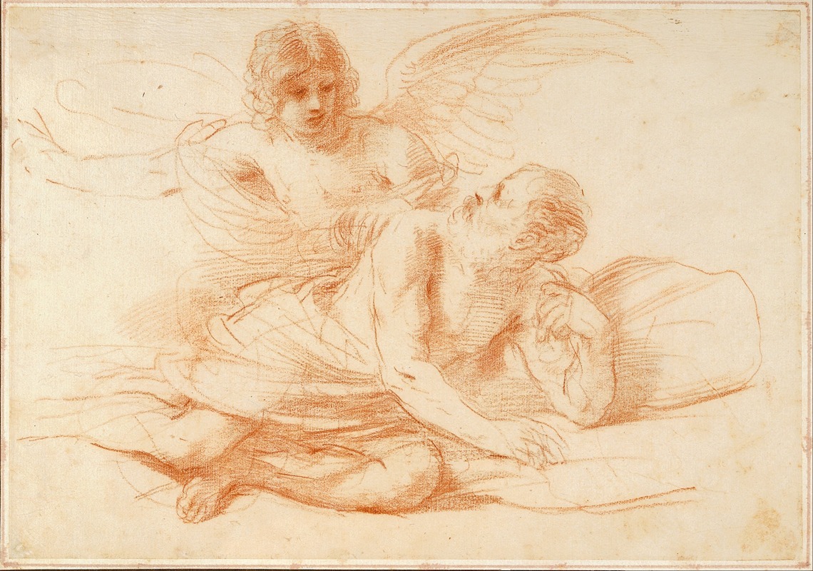 St Peter and the angel by Гверчино — digital art print download