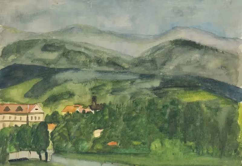 Пейзаж с домами by Арнольд Петер Вайс-Кубинчан, 1940–1944 — digital art print download
