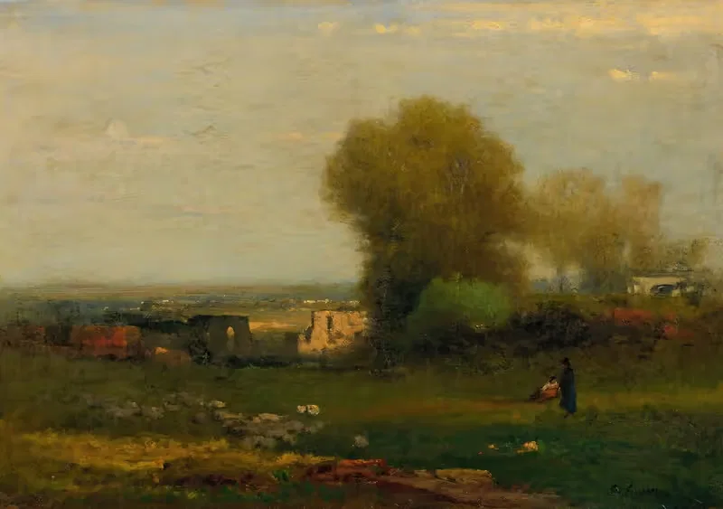 By The Old Aqueduct, Campagna, Italy — George Inness