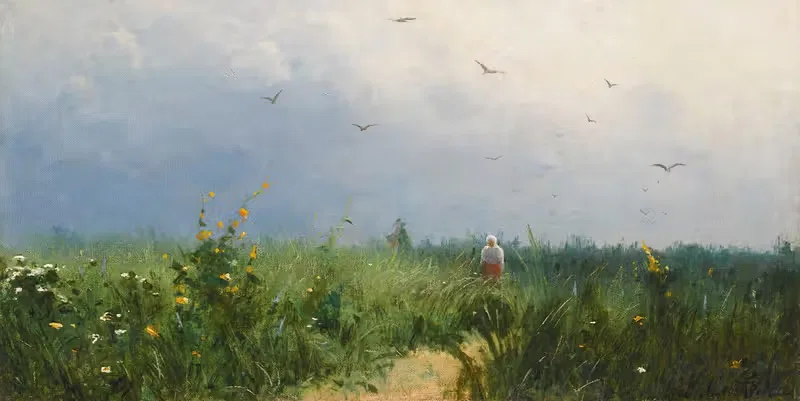 В поле by Григорий Григорьевич Мясоедов — digital art print download