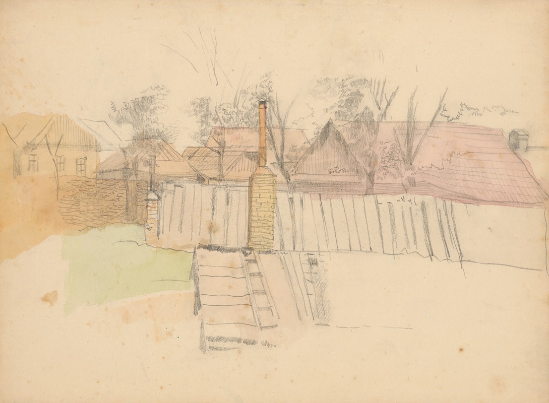 Farm in Strážky I. by Ладислав Меднянски, 1880–1890 — digital art print download