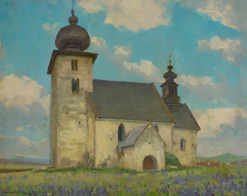 Готическая церковь в Жехре by Людовит Чордак, 1912 — digital art print download