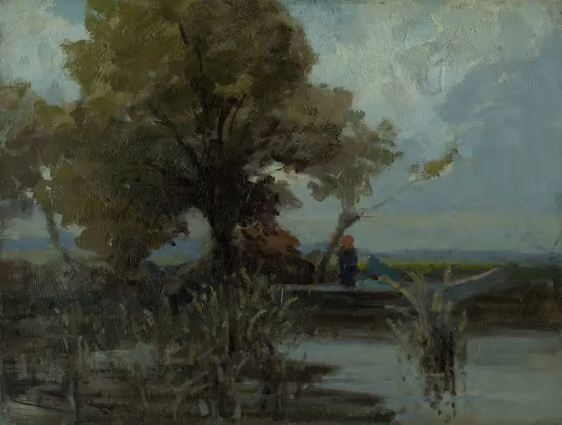 Кустистое дерево у озера by Людовит Чордак, 1895–1905 — digital art print download