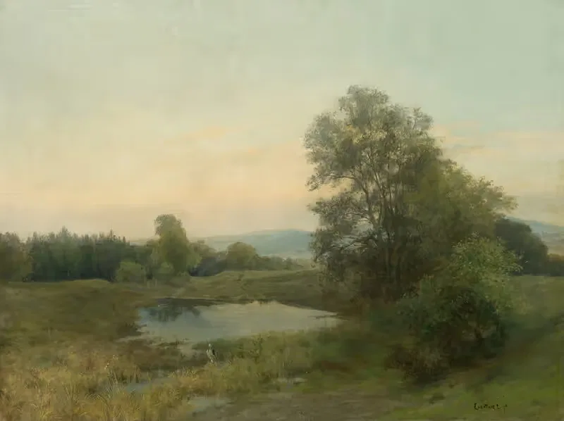 Landscape with a swamp by Ľudovít Čordák, 1898 — digital art print download