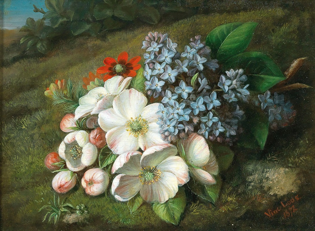 Apple Blossom with Lilacs and Summer Adonis — Vincenz Loos