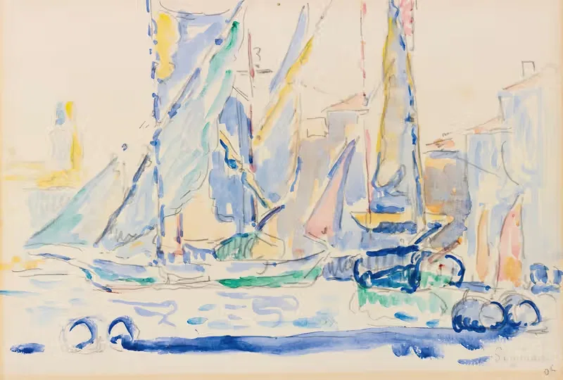 St. Tropez, Tartanes Au Port — Paul Signac