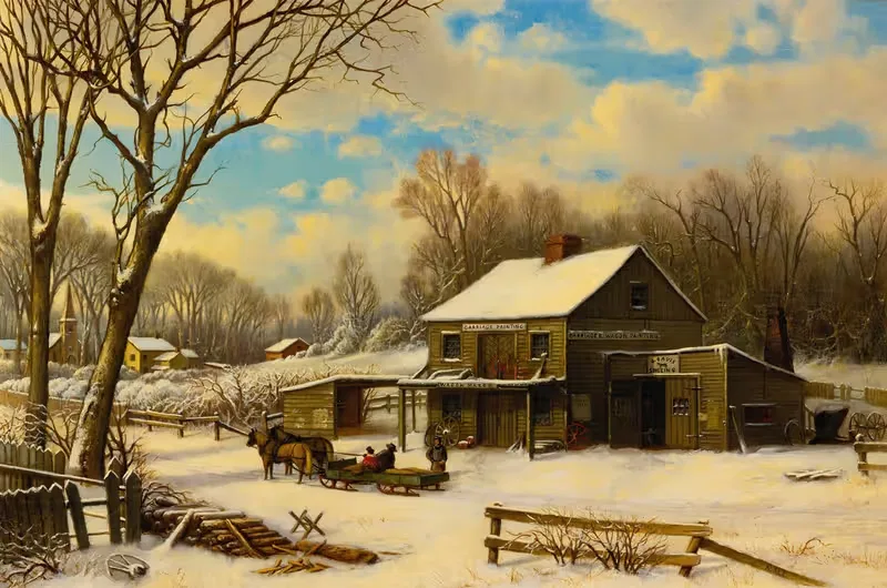 Winter Morning by Robert Melvin Decker, 1879 — digital art print download