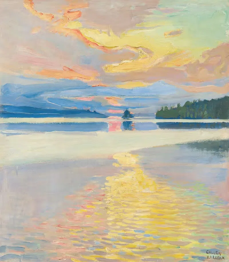 Sunset Over Lake Ruovesi by Akseli Gallen-Kallela — digital art print download