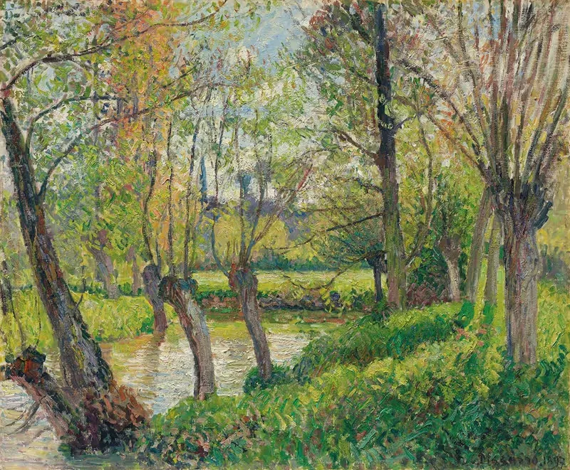 Bords De L'epte À Êragny, Soleil Couchant — Camille Pissarro
