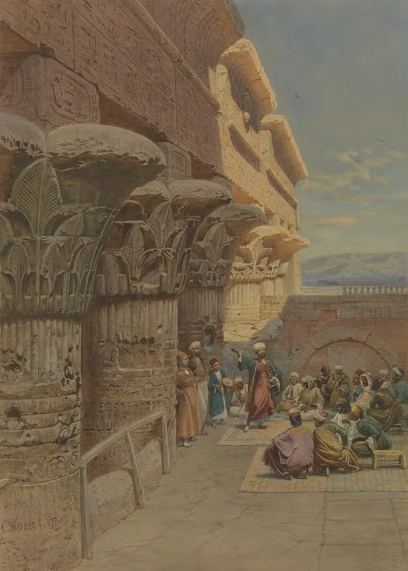 Музыканты в Филах by Карл Фридрих Генрих Вернер, 1887 — digital art print download