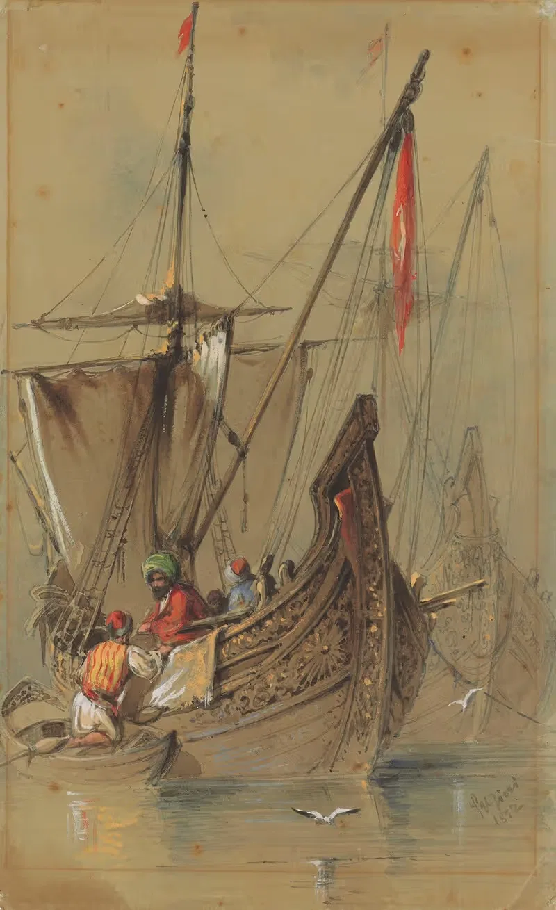 Турецкие корабли Геми by Амадео Презиози, 1852 — digital art print download