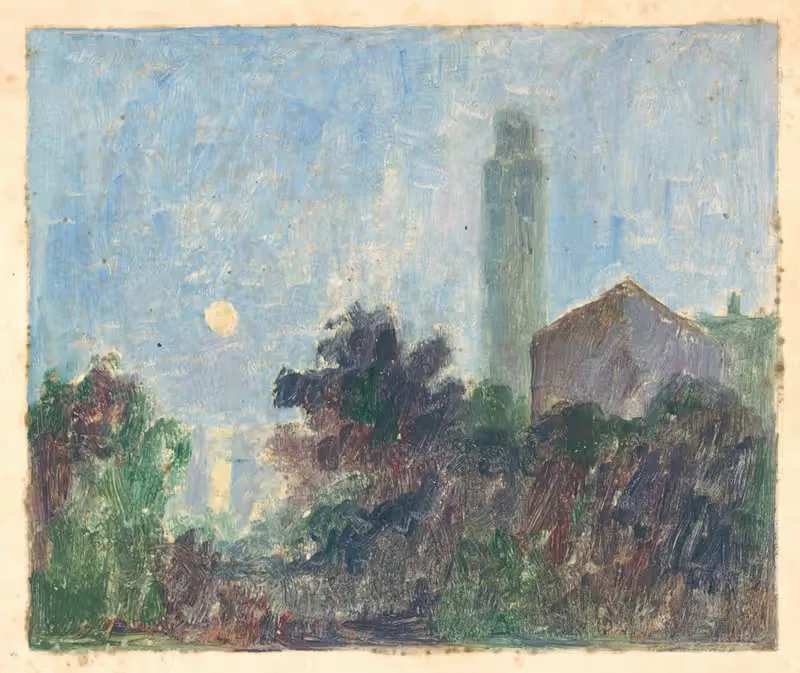 Пейзаж с церковью by Дезидер Чёльдер, 1901–1925 — digital art print download