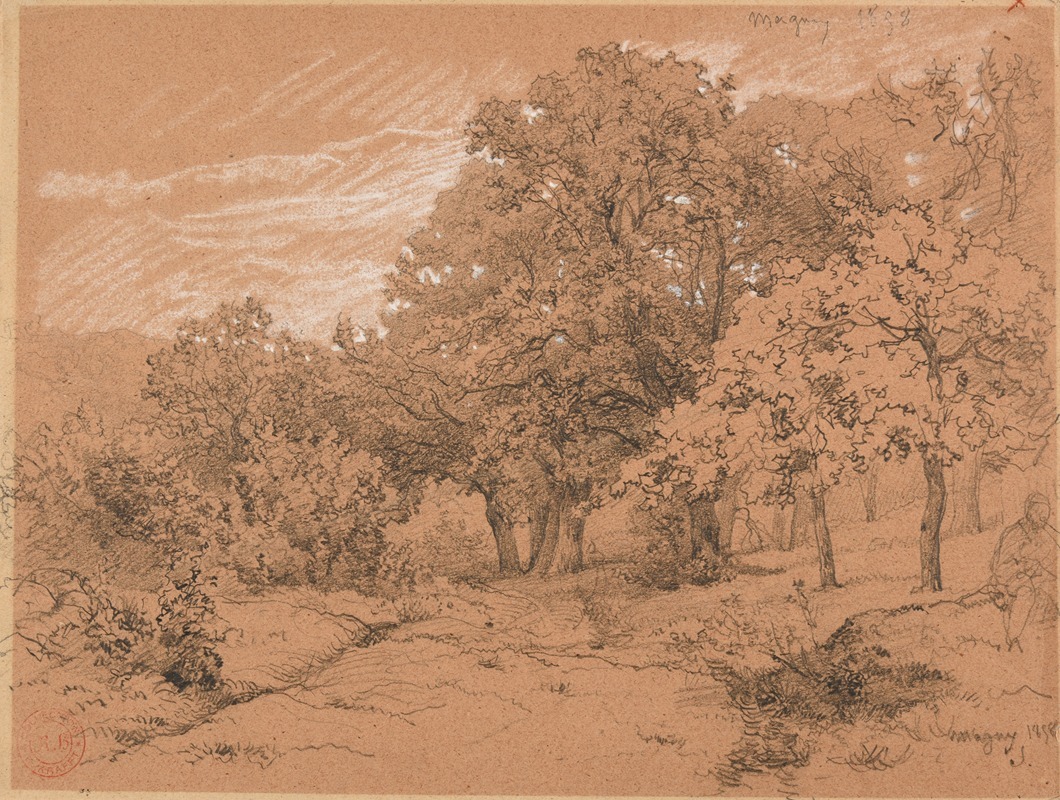 Coin de bois à Magny by Жак-Раймон Брассас, 1858 — digital art print download