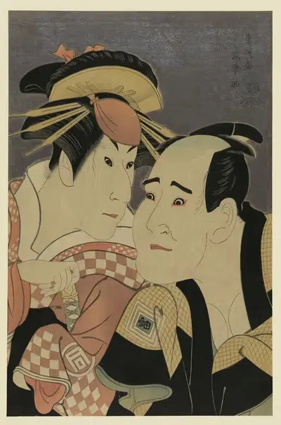 Sandaime sanogawa ichimatsu (no gionmachi no hakujin onayo to) ichikawa tomiemon (no kanisaka tōma) by Tōshūsai Sharaku,…